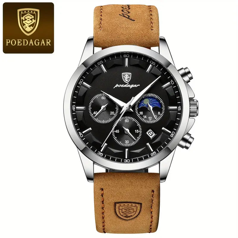 Poedagar Luminous Men's Quartz Watch - Trendy, Calendar, Gift Choice