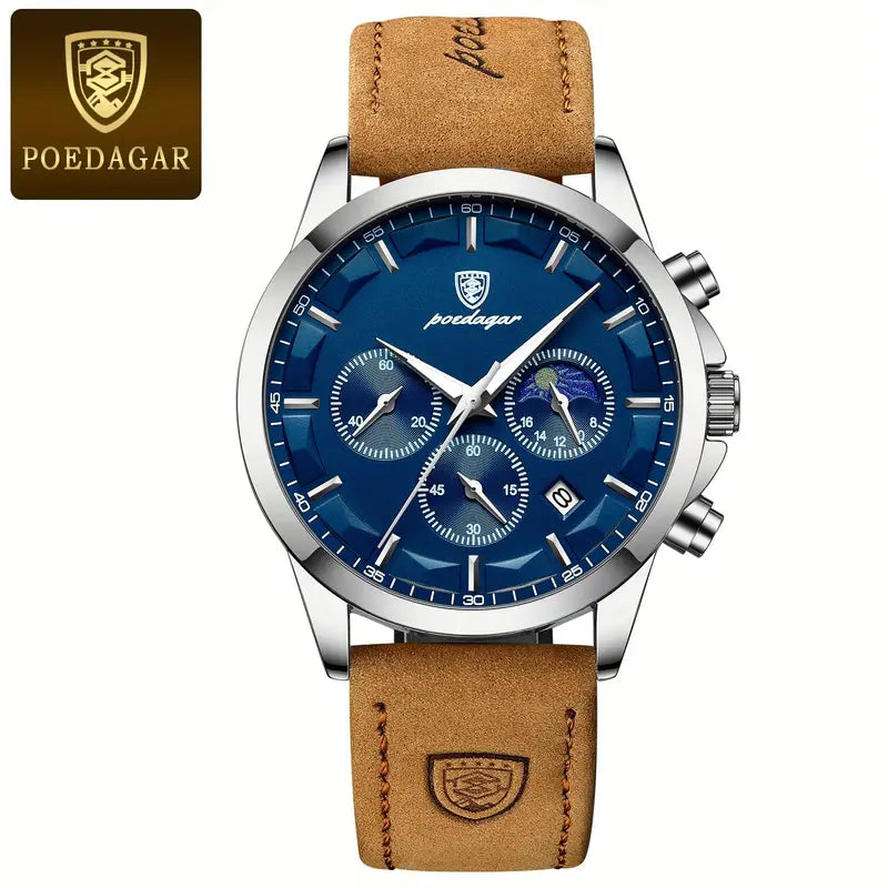 Poedagar Luminous Men's Quartz Watch - Trendy, Calendar, Gift Choice